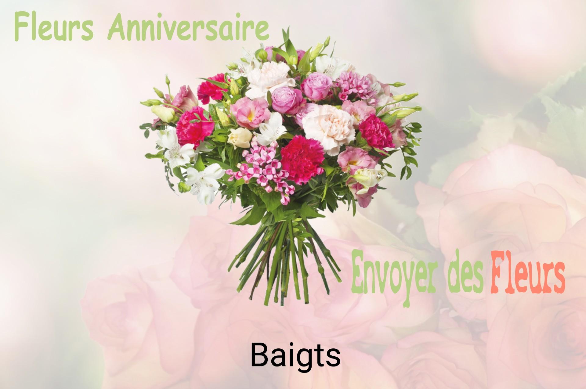 Bouquet de fleurs d’anniversaire livré à Baigts
