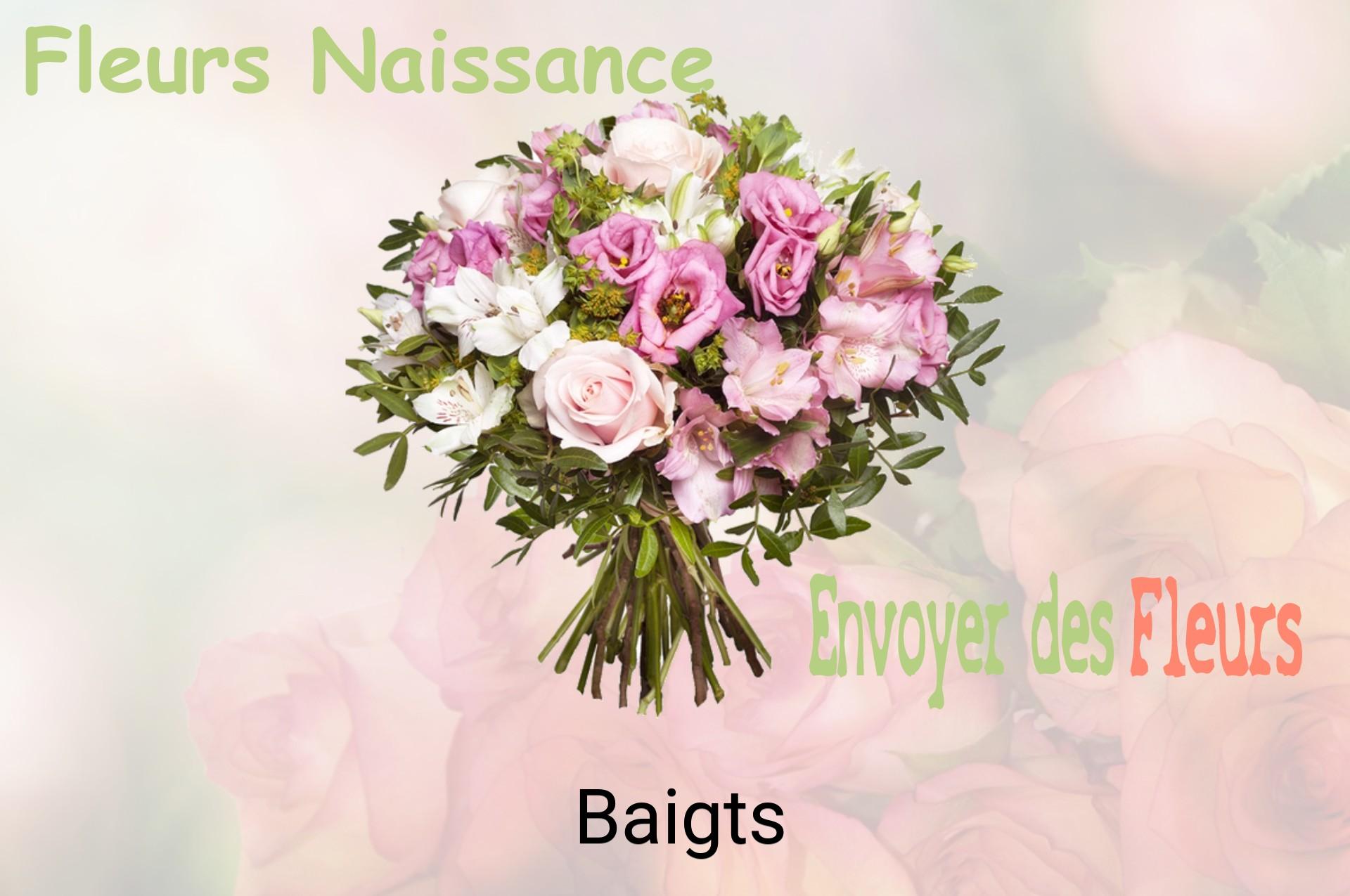 Bouquet de fleurs de naissance livré à Baigts