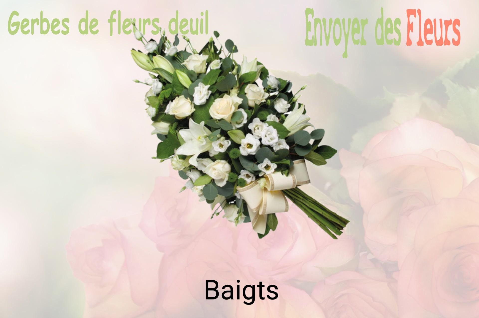 Gerbe de fleurs de deuil livrée à Baigts